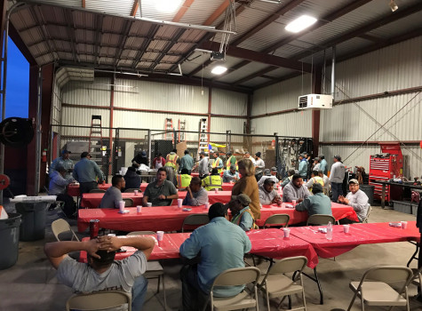 Irrigation specialists testing a newly installed system