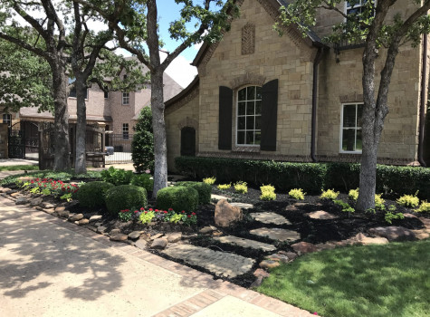 Residential stone pathway in Carrollton