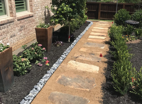 Residential xeriscaping in Denton